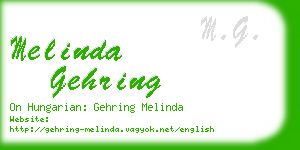 melinda gehring business card